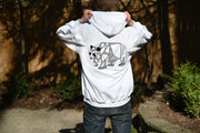 Men's Black on White Hoodie